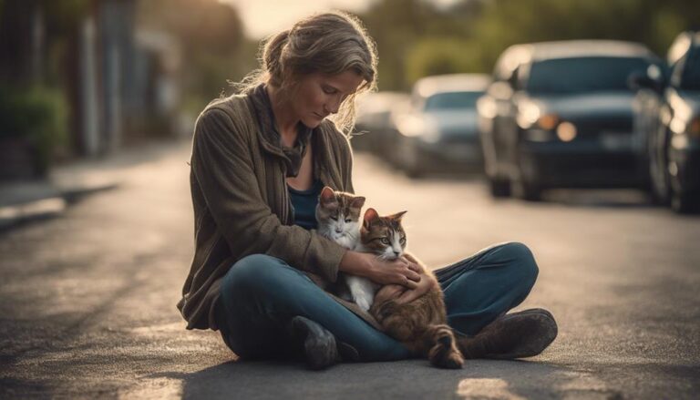 assisting injured stray feline