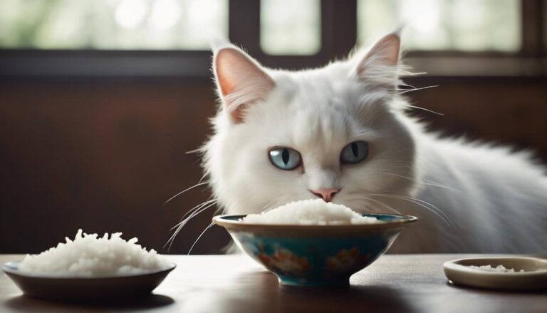 cats and white rice