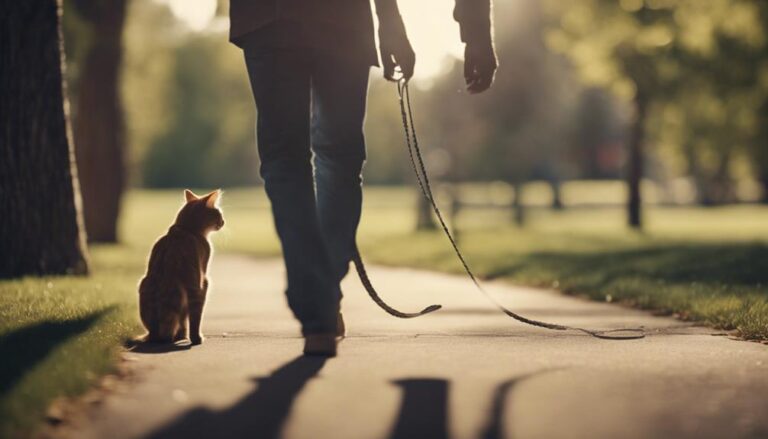 walking cat on leash